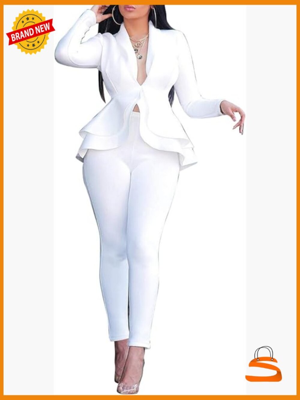 Long Sleeve Blazer with Pants Business Suit Sets for Women 2 Piece Outfit
